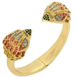 Kurt Geiger London Multicolor Crystal Pavè Eagle Head Gold-tone Hinge Bangle